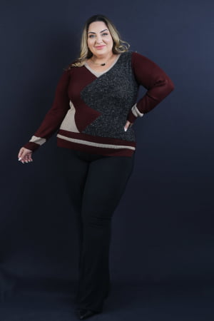 BLUSA DECOTE V 3 CORES 0340 BLUSA DECOTE V 3 CORES 0340