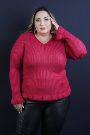 BLUSA LISA COM BABADO 0360 BLUSA LISA COM BABADO 0360