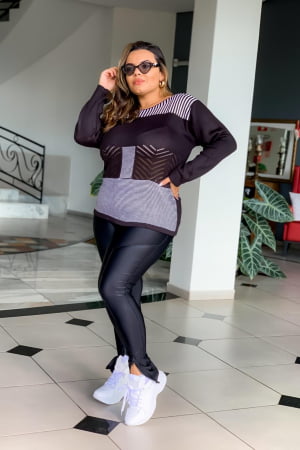 Blusa listra na gola 0244 Blusa listra na gola 0244